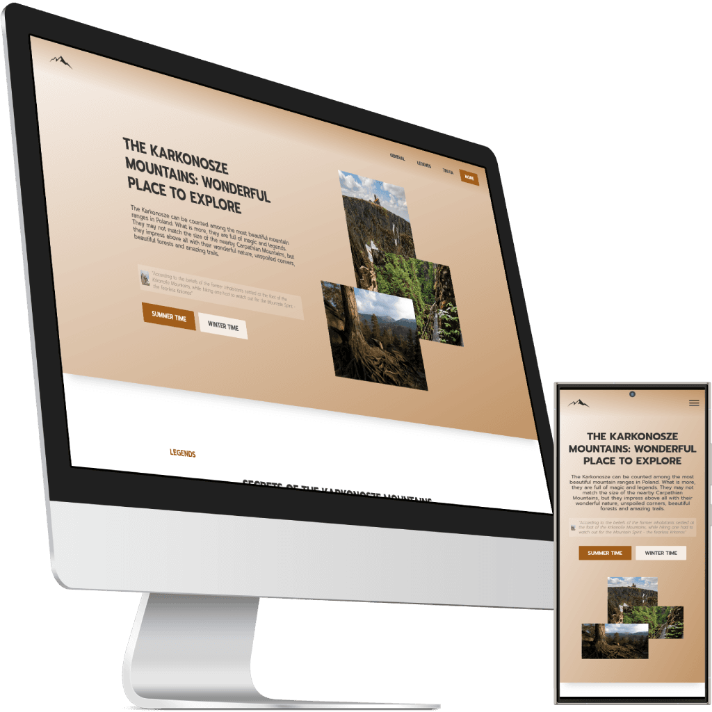 Strona internetowa Karkonoszy jako Landing Page